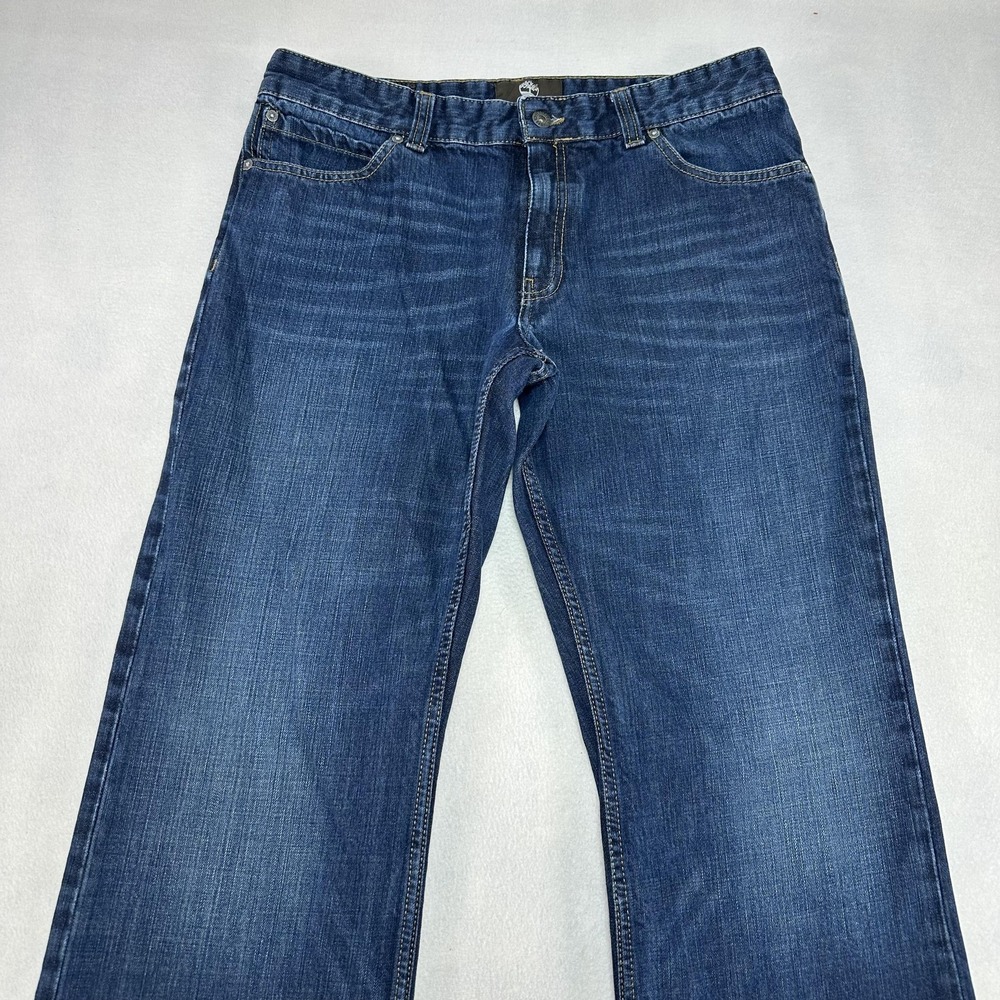 Timberland Jeans Mens 34x31 Blue Wide Leg Denim 5‎ Pocket Casual Pants Y2K Skate